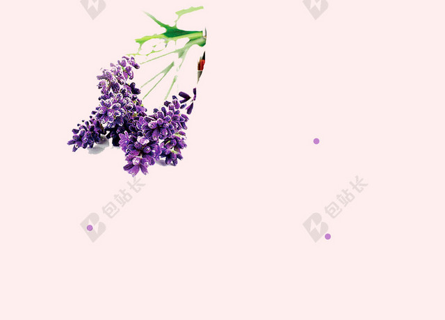 粉色手绘紫色花朵精油美容养生护肤海报背景