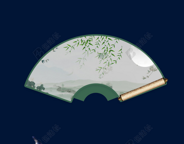 创意清明节可爱燕子蓝色背景海报