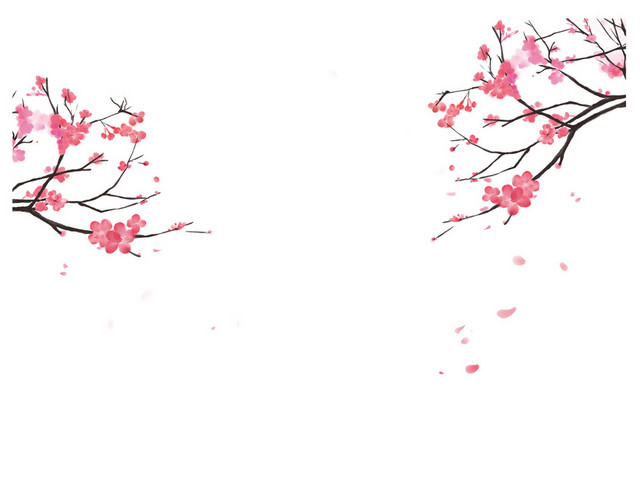 桃花花枝装饰PNG素材