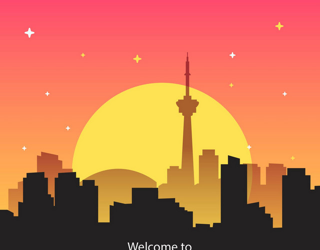 建筑剪影城市素材
