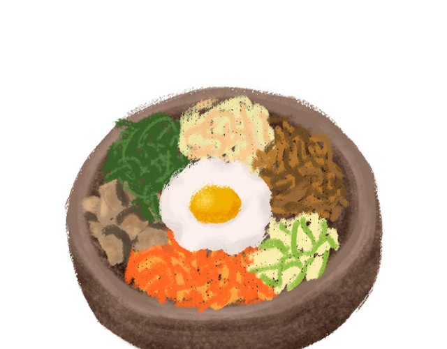 韩国拌饭插画PNG素材