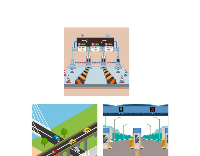 通行闸口交通道路标识牌