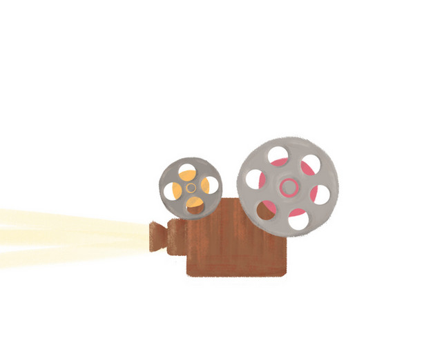 电影放映机插画PNG素材