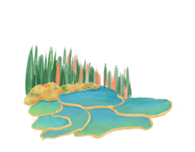 四川九寨沟插画素材