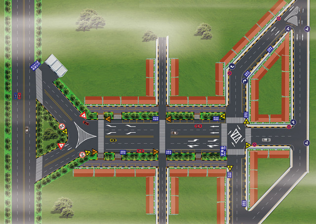 公路鸟瞰图公路模板