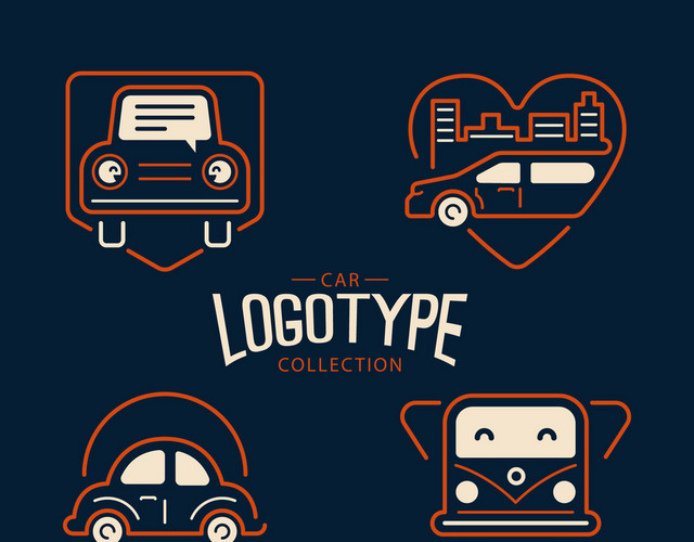 爱心线条LOGO汽车标识标志