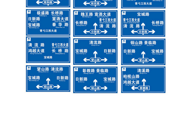 分岔路口路牌