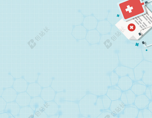 手绘卡通表格老年人身体检查世界高血压日节日蓝色海报背景