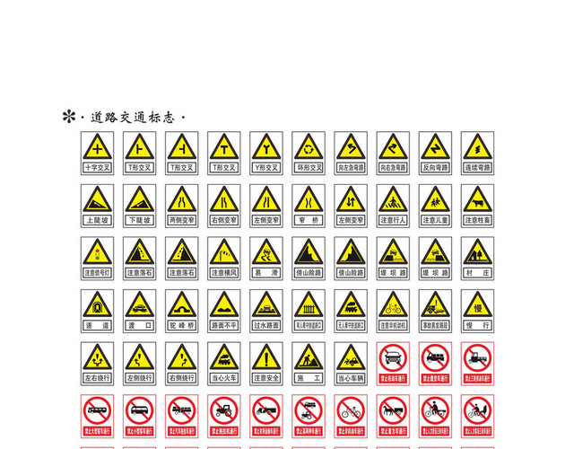 交通安全警示标识