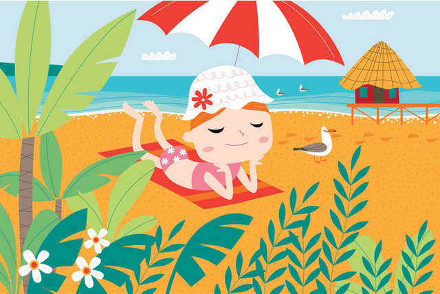 夏天度假游泳素材