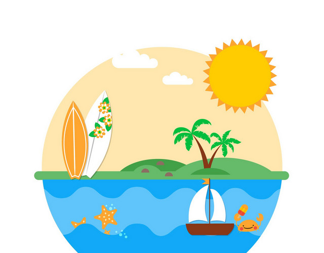 夏天度假旅游素材