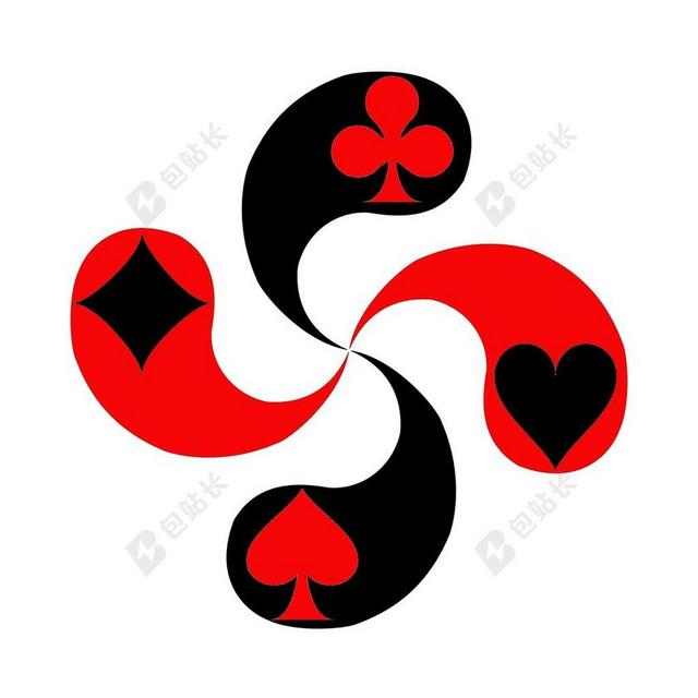 LAUBURU 扑克 三叶草 心 黑桃 钻石 塞尔特 符号