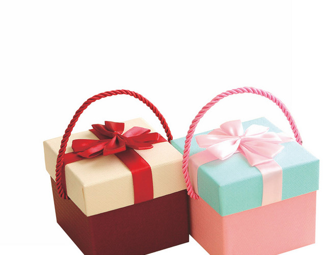 彩色创意礼物立体礼盒PNG素材
