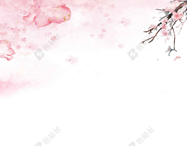 卡通粉白花朵人物风景美容脱毛海报背景
