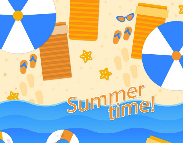 夏天海边度假泳圈素材