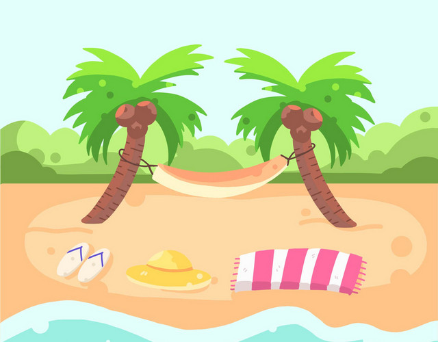 夏天海边度假泳圈素材