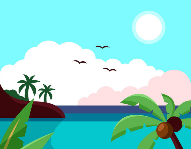 夏天度假海滩素材