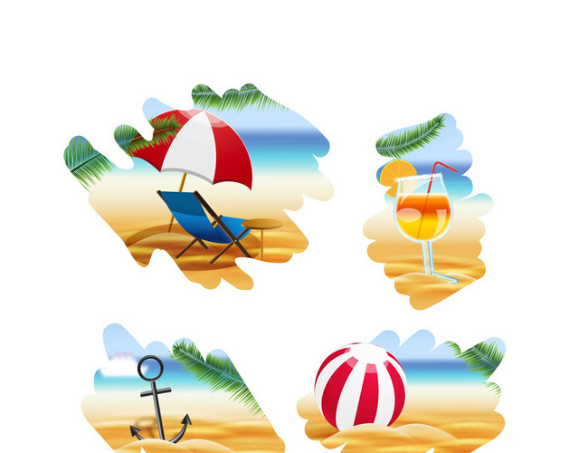 夏天沙滩度假素材