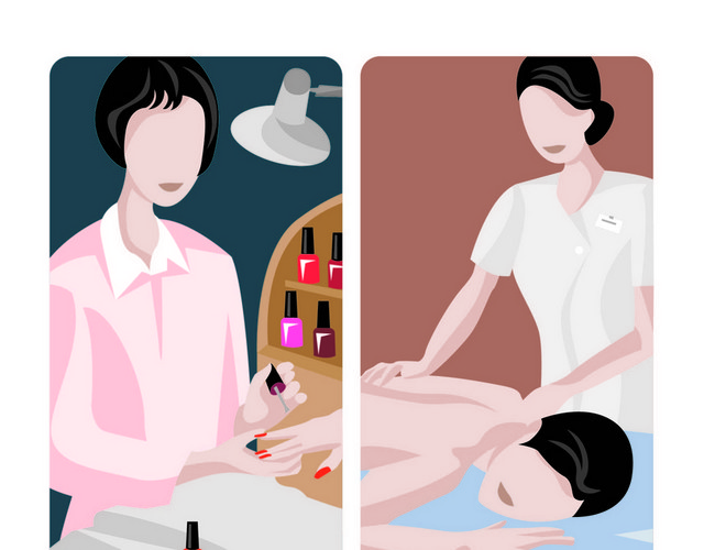 美容院养生按摩素材