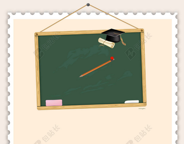 边框黑板桌子人物卡通冲刺高考倒计时励志海报背景