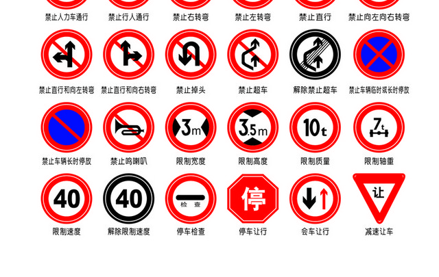 道路交通标志牌禁止直行标志牌