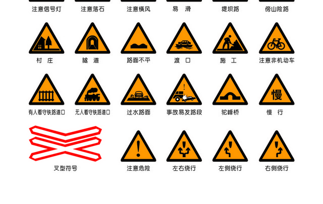 道路交通标志牌注意行人标志牌