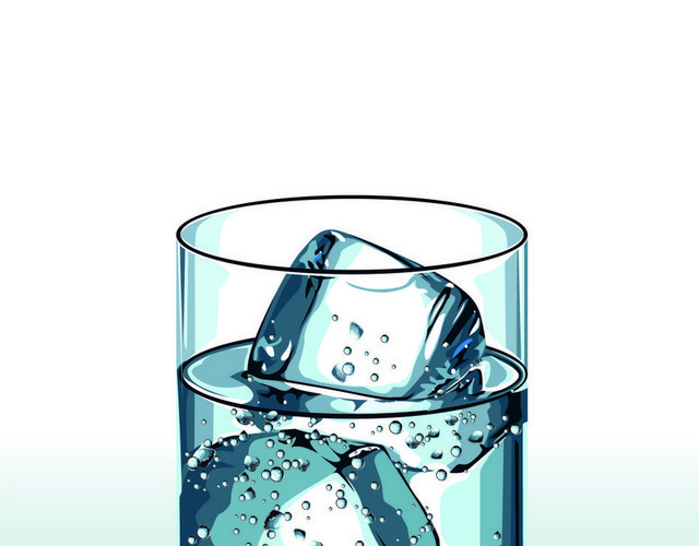 夏日水杯冰块素材