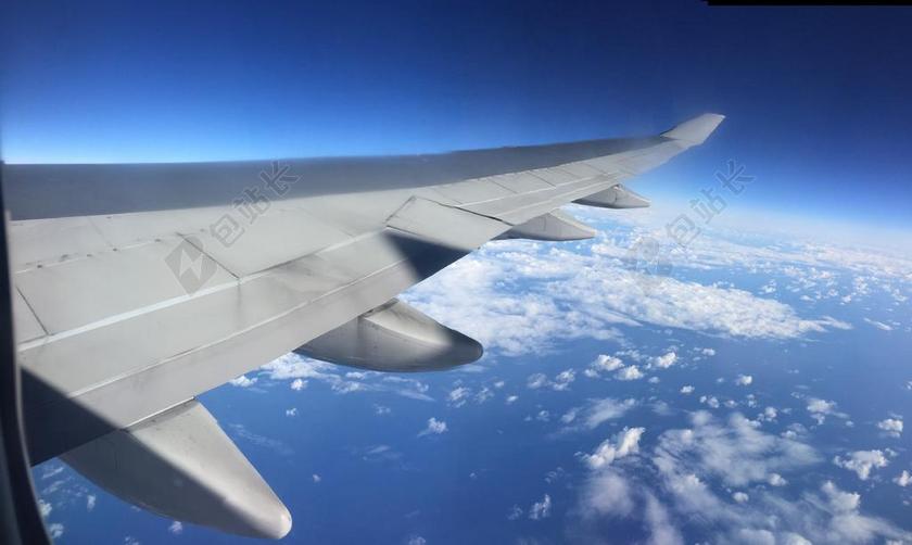 旅游清新飞机窗外的景色背景图片