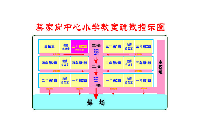 安全疏散学校应急疏散图