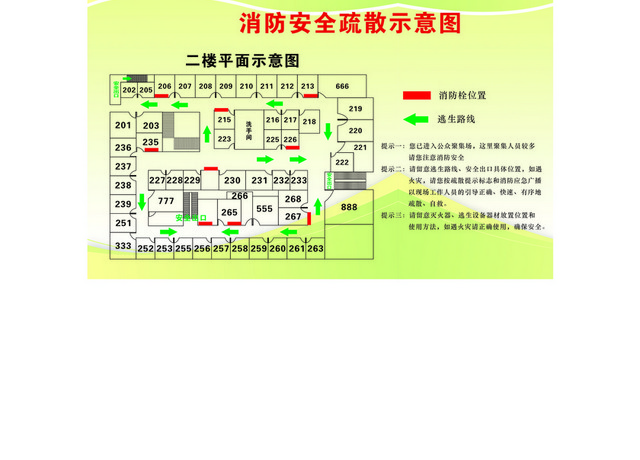 安全疏散消防图示意图