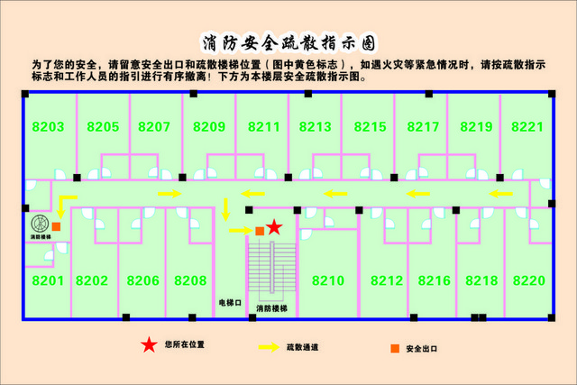 安全疏散消防安全疏散指示图示意图
