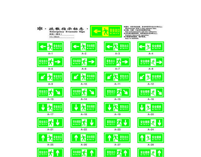 安全疏散疏散指示标志