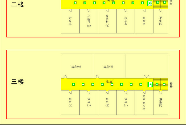 安全疏散楼层消防安全疏散平面图
