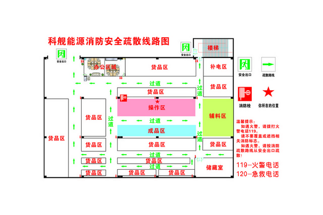 安全疏散企业消防疏散图