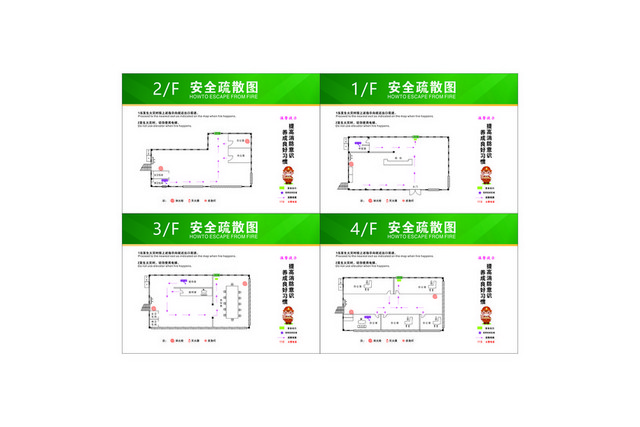 安全疏散楼层疏散图平面图