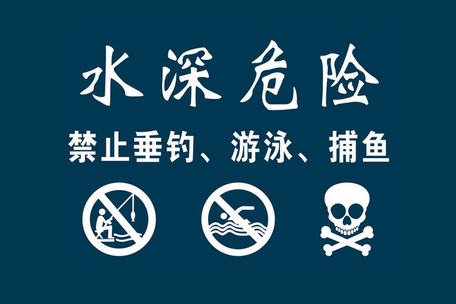 水深危险安全标志