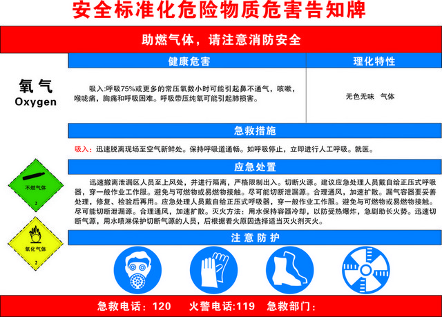 安全标志氧气氧化气体标志牌
