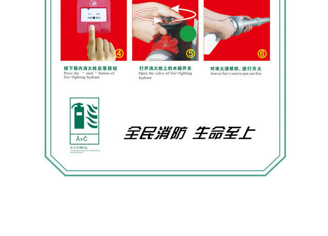 消火栓使用方法安全标志