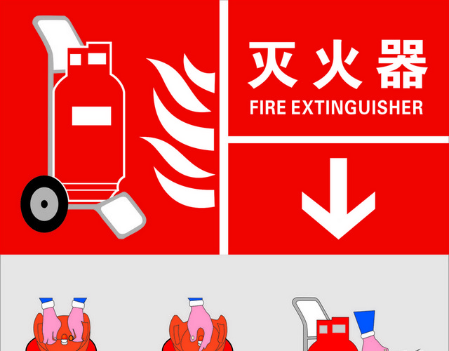 安全标志灭火器使用方法标志牌