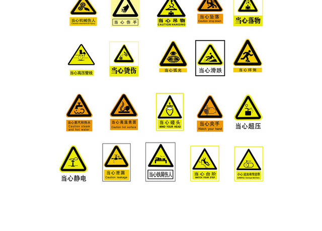 安全标志当心滑跌标志牌