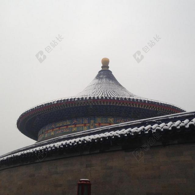 建筑复古天坛屋顶背景图片