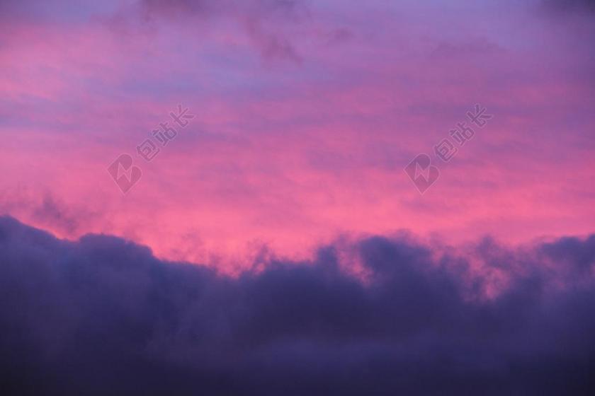天空 日落 粉色 蓝色