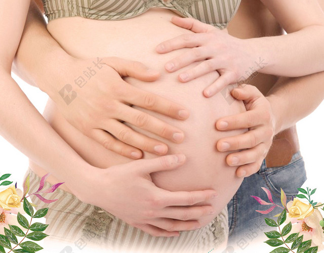 恩爱夫妻胎教知识育儿孕妈白色背景海报