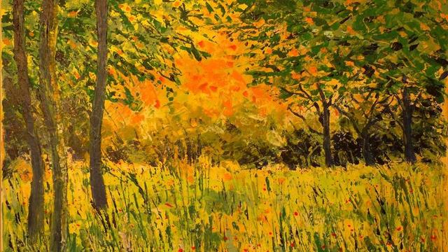绘画 景观 背光 丙烯酸涂料 画布