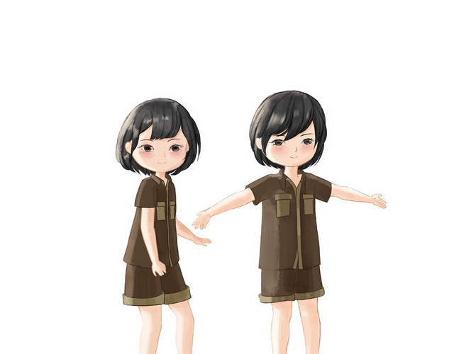 夏令营插画人物素材