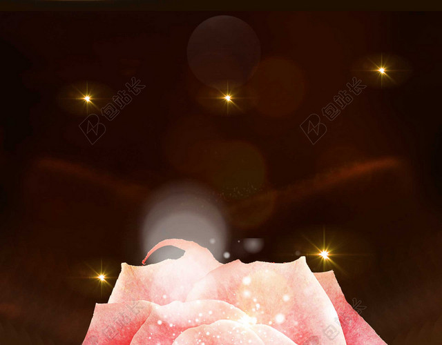 绸缎粉色大花朵美容化妆品防晒霜棕色海报背景