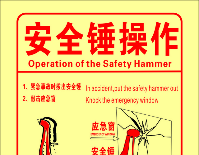 安全标志安全锤操作标志
