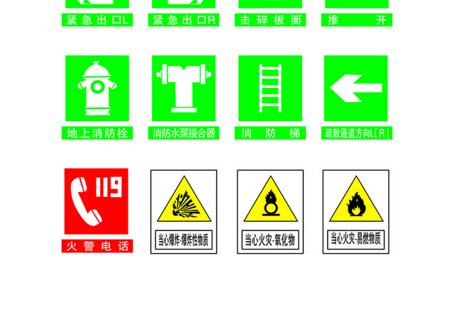 安全标志禁止警告消防标志