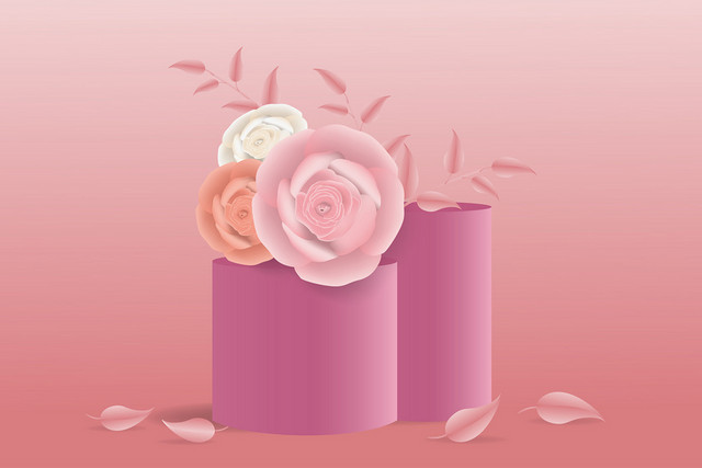 3D立体剪纸风母亲节素材