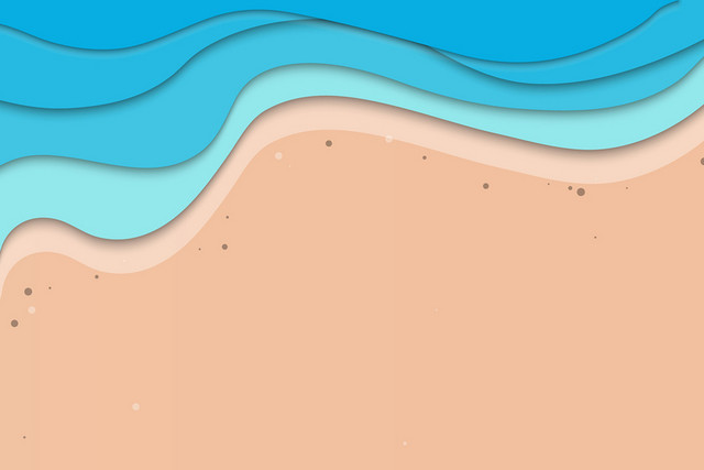 3D立体剪纸风海浪素材